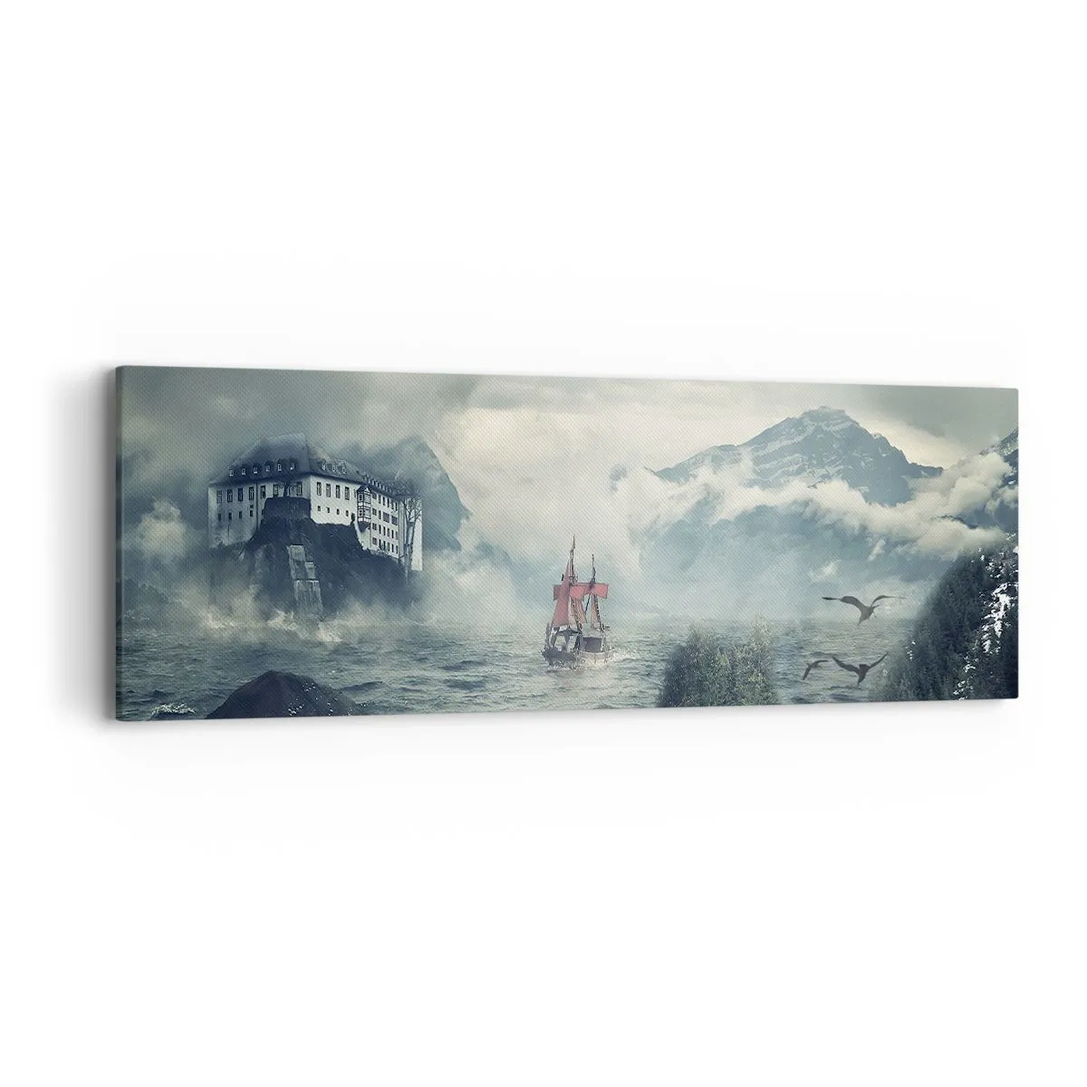 Schilderen op canvas - In magische wateren - 90x30 cm