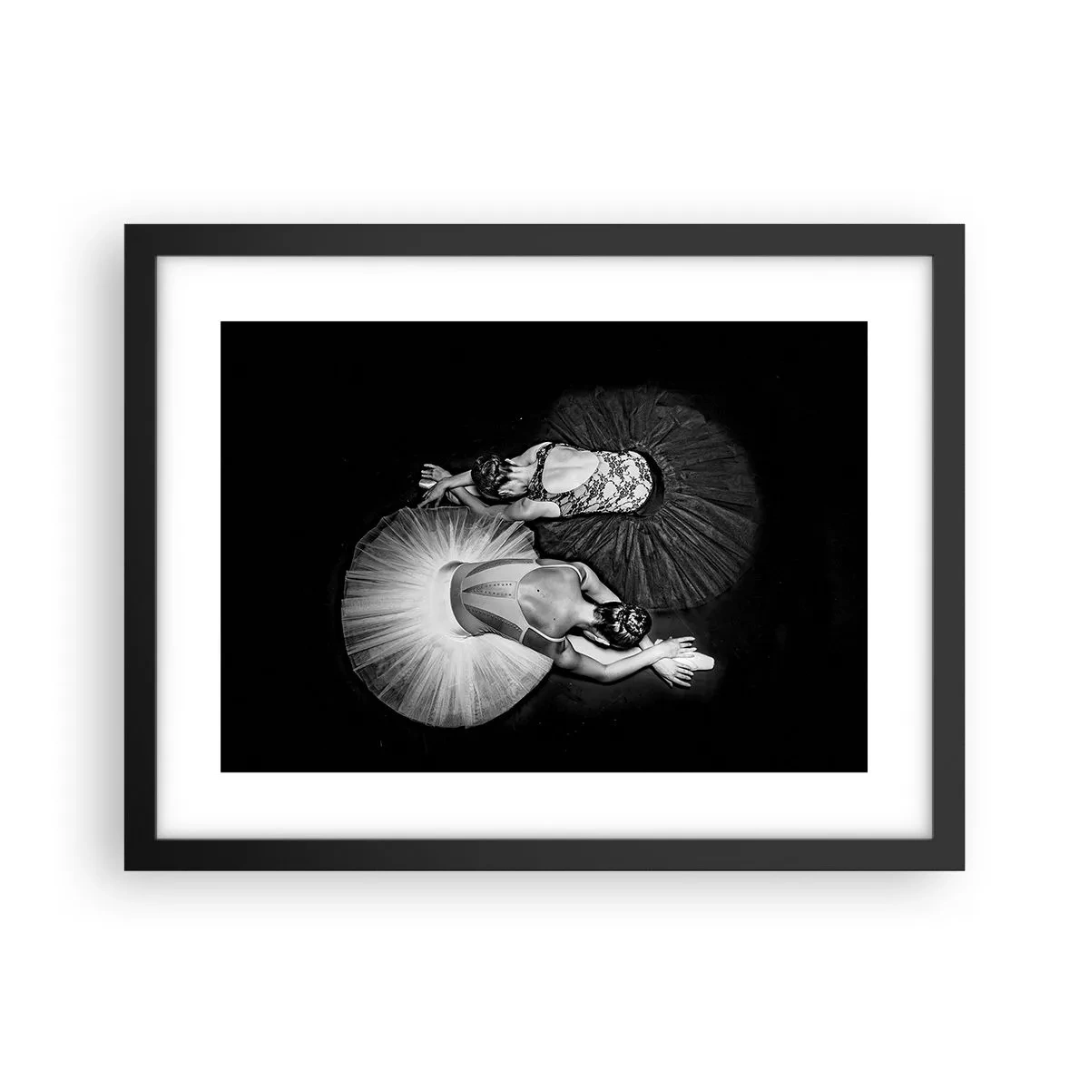 Poster in een zwarte lijst - Jin en Jang - perfecte balans - 40x30 cm