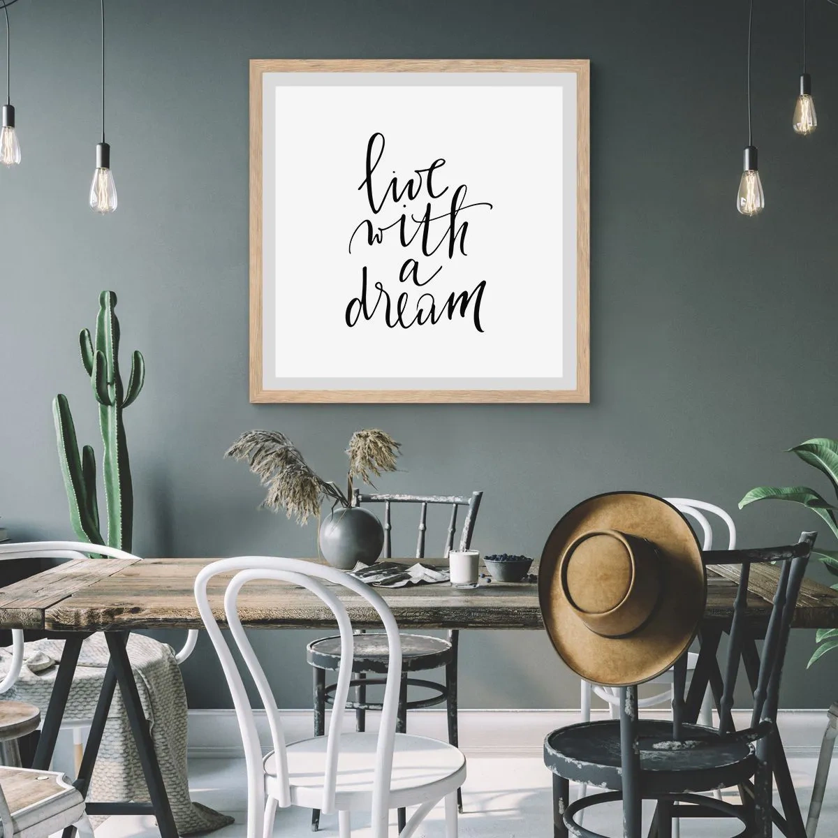 Een poster in een licht eiken lijst - Natuurlijk - 40x40 cm