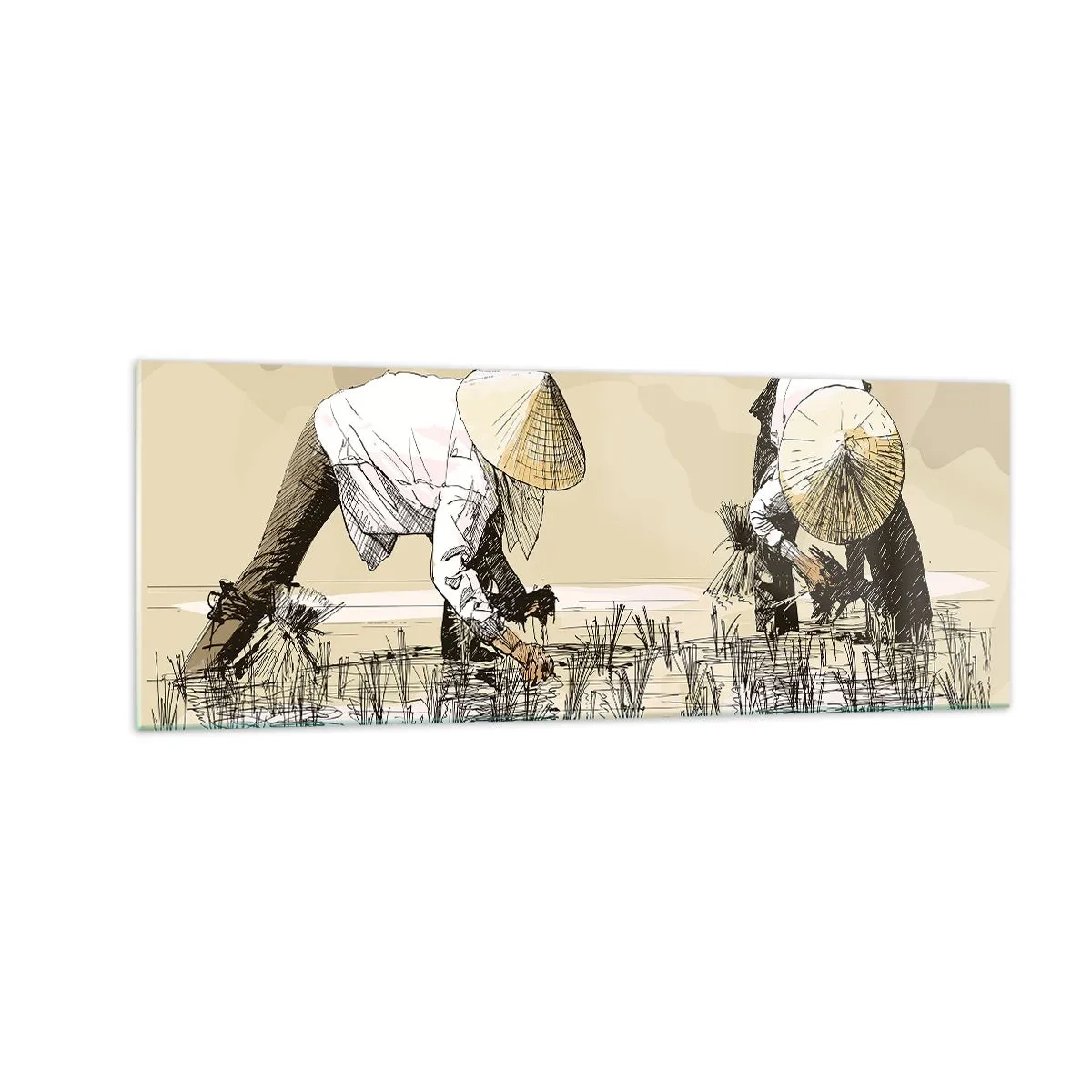 Schilderen op glas - Succesvolle oogst - 140x50 cm