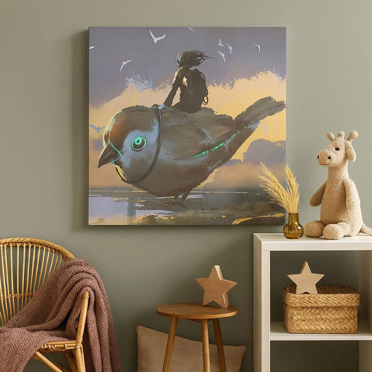 Schilderen op canvas - Een tussenstop op een fantastische reis - 30x30 cm