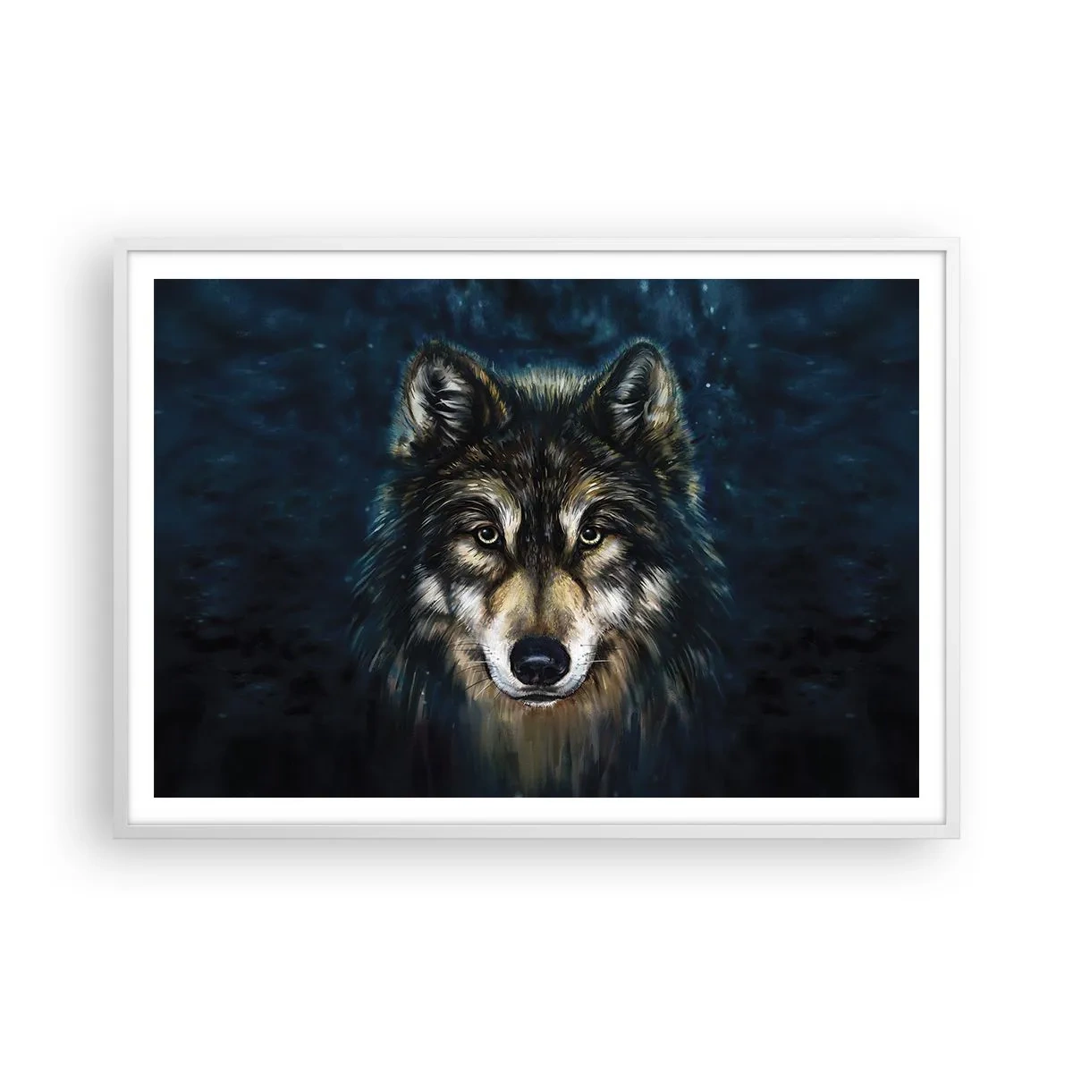 Poster in een witte lijst - Alfa? en omega - 100x70 cm