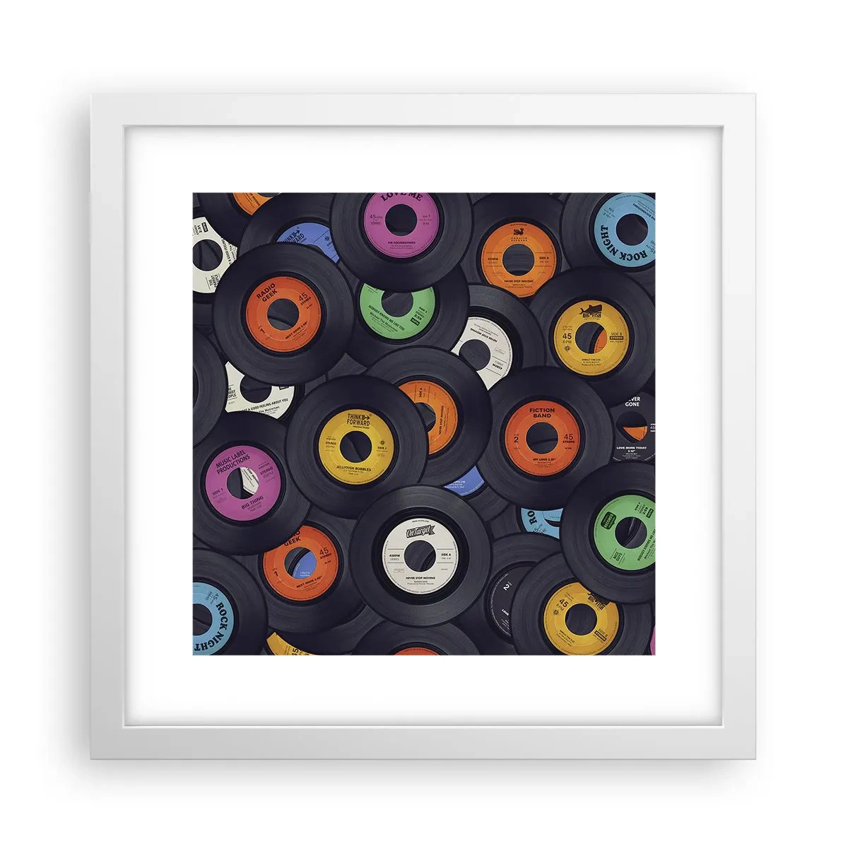 Poster in een witte lijst - De kleuren van de klassiekers - 30x30 cm