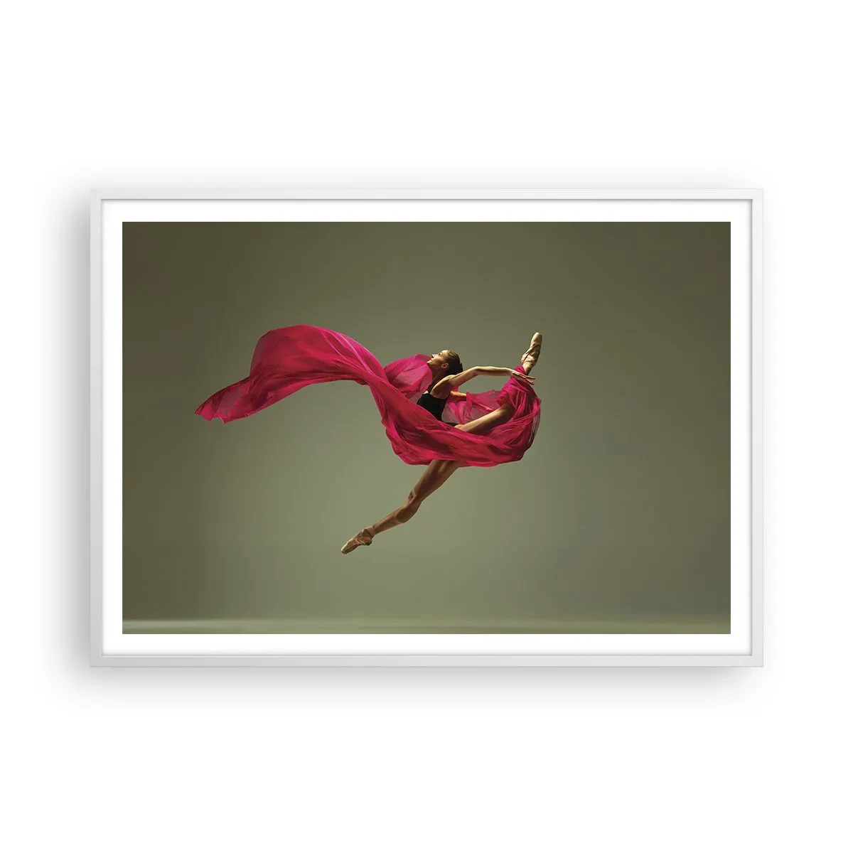 Poster in een witte lijst - Dansende vlam - 100x70 cm