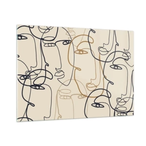 Schilderen op glas - Het portret is vermenigvuldigd - 100x70 cm