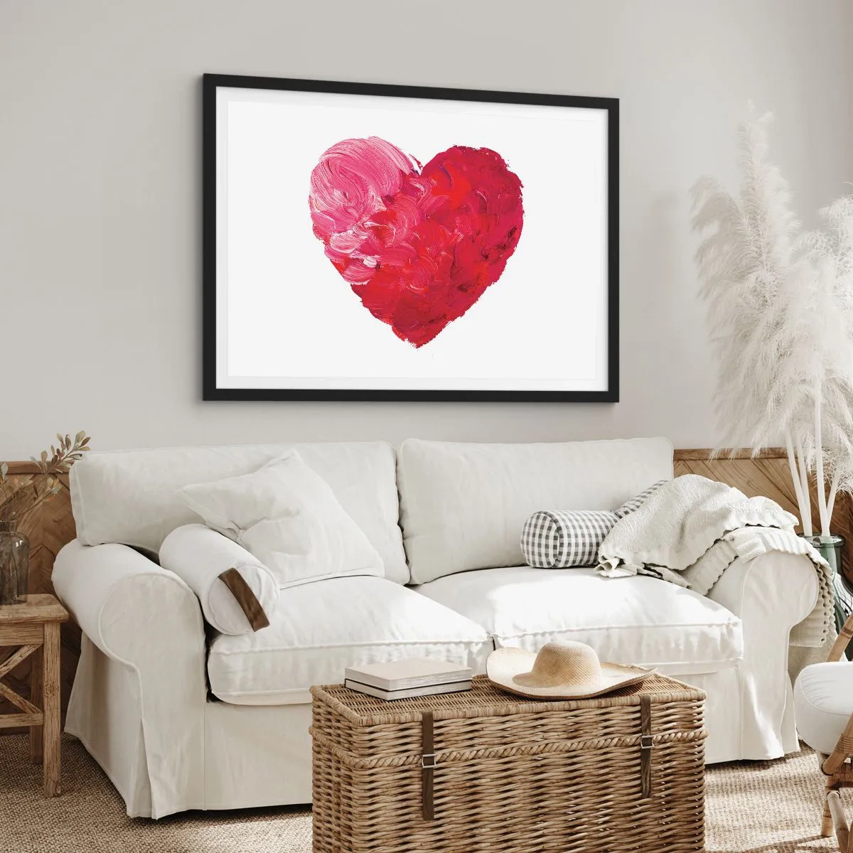 Poster in een zwarte lijst - Alles wat je nodig hebt is liefde - 100x70 cm