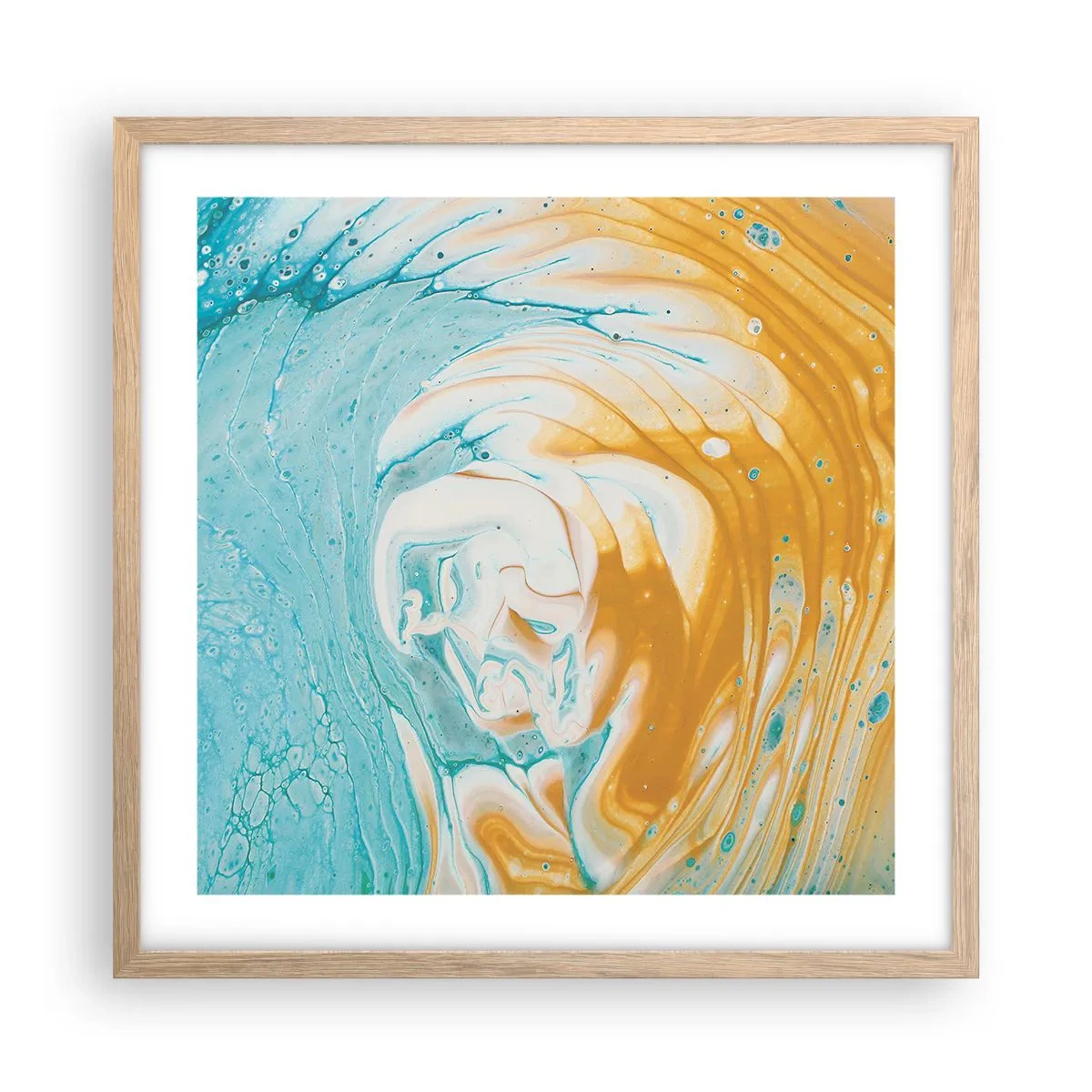 Een poster in een licht eiken lijst - Pastel werveling - 50x50 cm