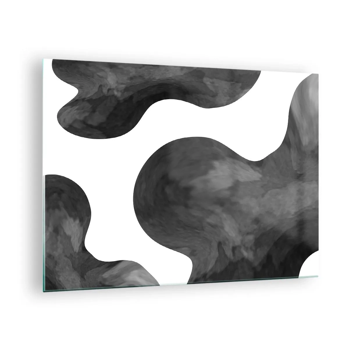 Schilderen op glas - Abstracte vormen in zwart-wittinten - 70x50cm - Melkweg - Moderne wanddecoratie voor woonkamer en slaapkamer ARTTOR