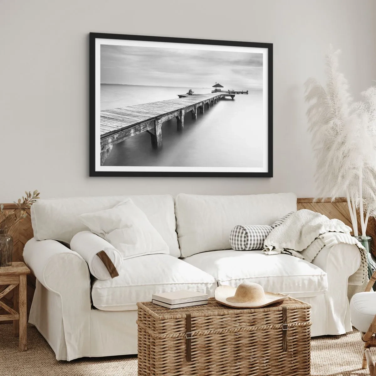 Poster in een zwarte lijst - In de verte - 70x50 cm