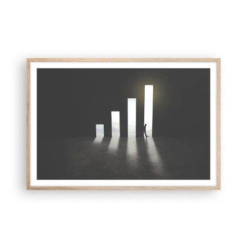 Een poster in een licht eiken lijst - Succes - impressie - 91x61 cm