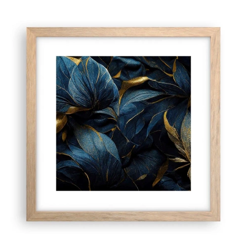 Een poster in een licht eiken lijst - Met goud gevoerd - 30x30 cm