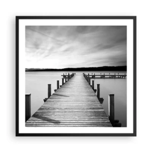 Poster in een zwarte lijst - Bij de waterput - vrede - 60x60 cm