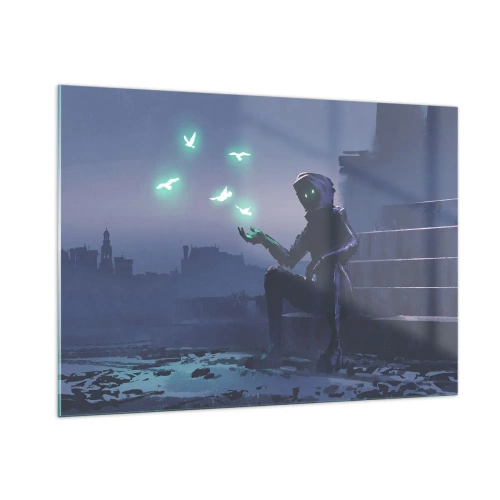 Schilderen op glas - Het leven komt terug - 100x70 cm