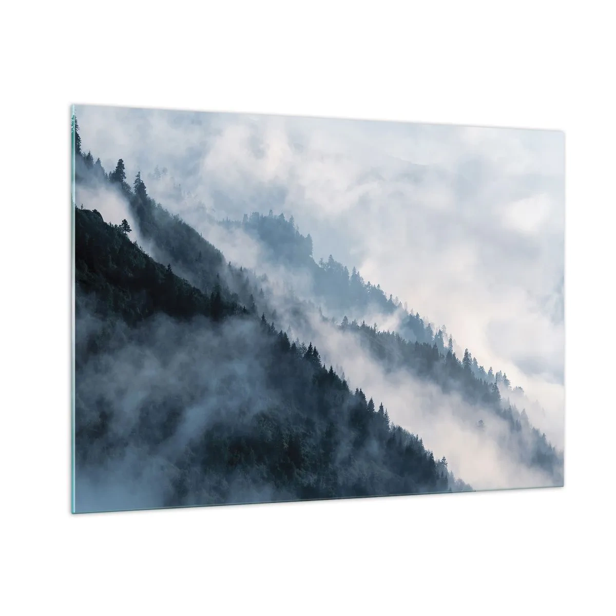 Schilderen op glas - Mystiek van de bergen - 100x70 cm