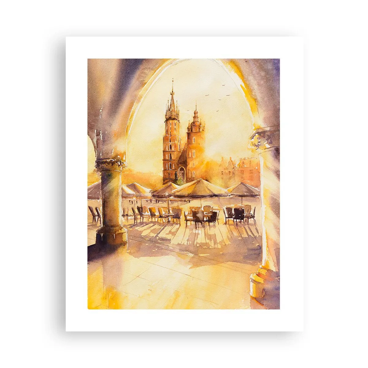 Poster - Zonsopgang boven het marktplein van Krakau - 40x50 cm