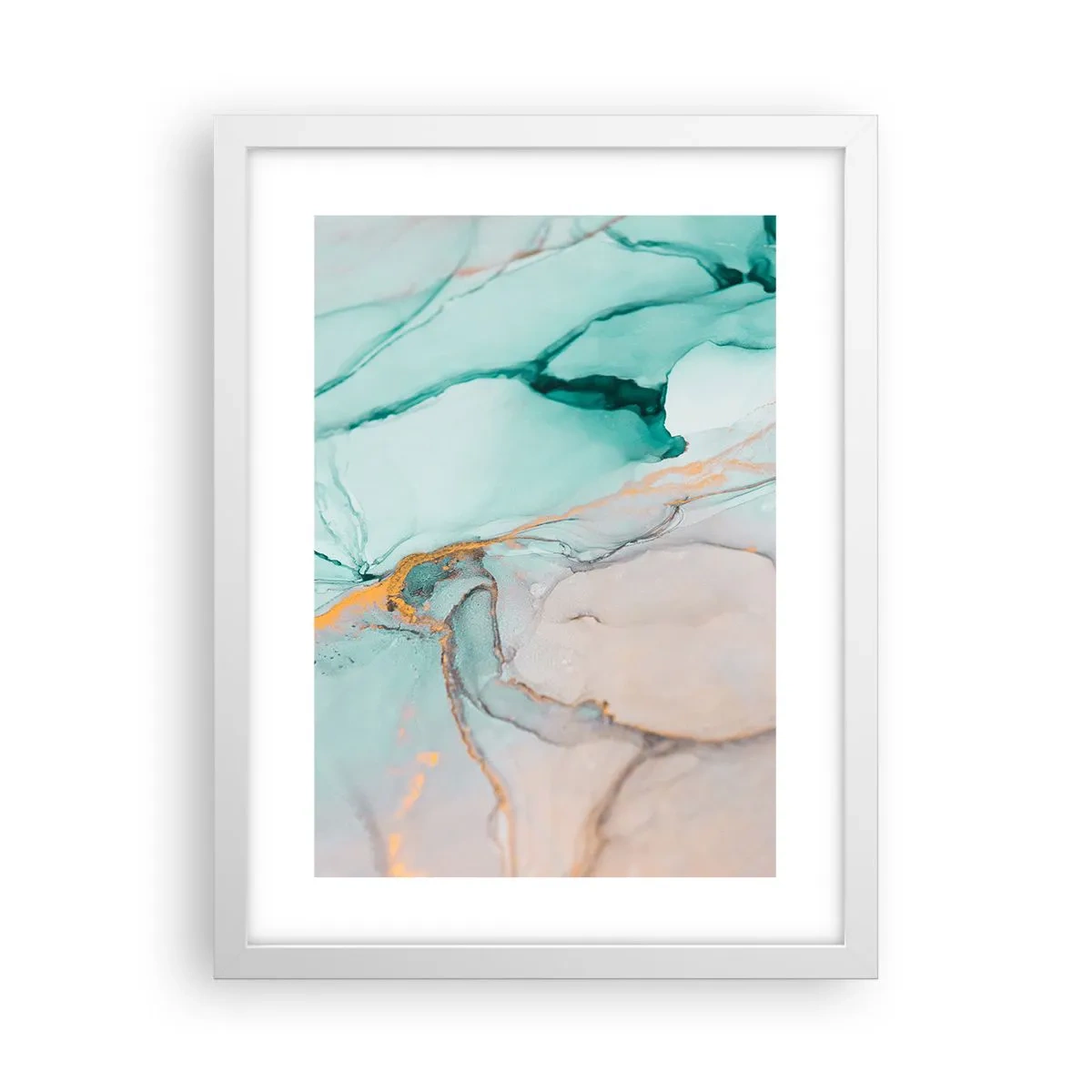 Poster in een witte lijst - Een dans van vormen en kleuren - 30x40 cm