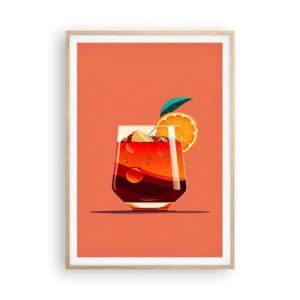 Een poster in een licht eiken lijst - Zomerse verfrissing - 70x100 cm