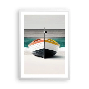 Poster in een witte lijst - Op zijn plaats - 50x70 cm