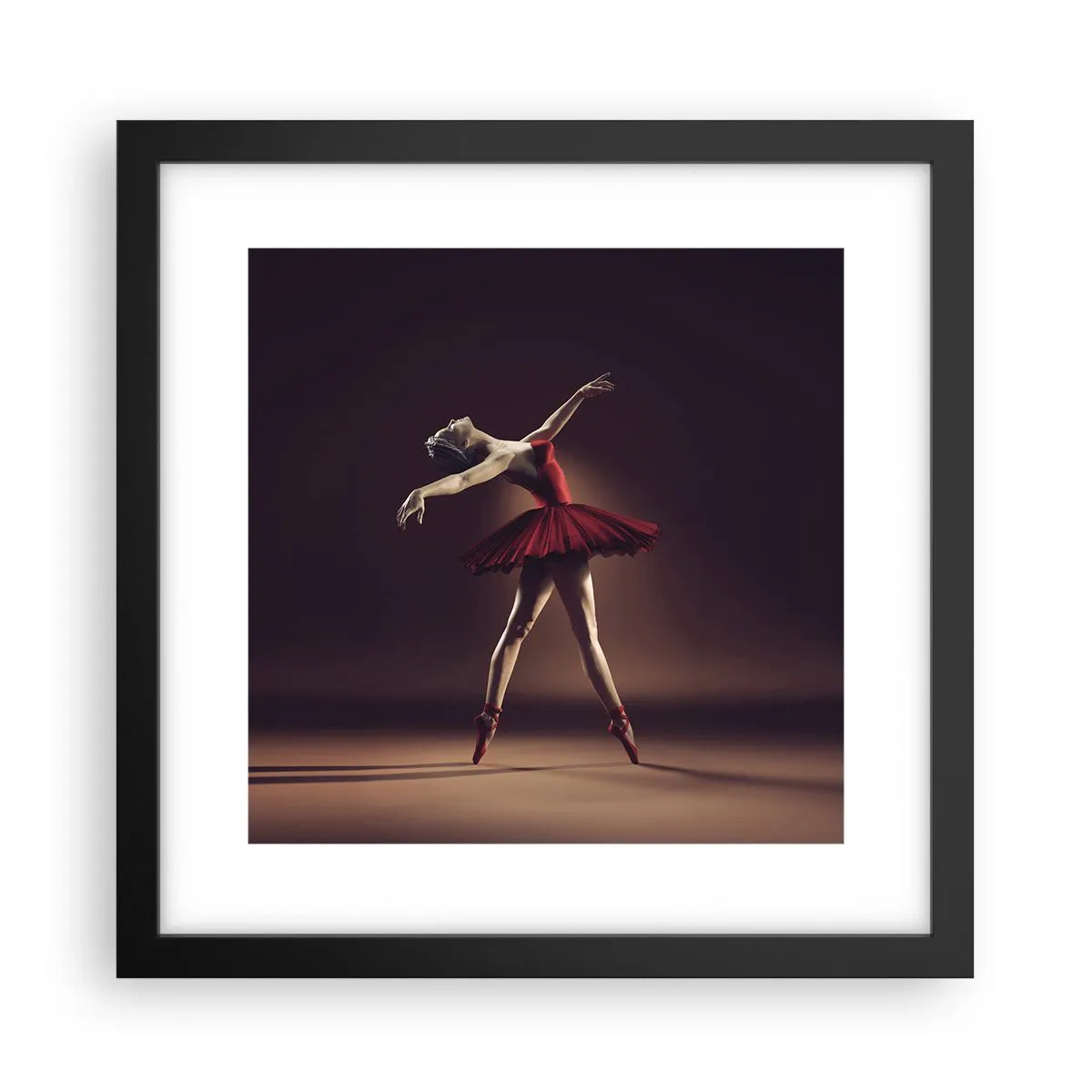 Poster in een zwarte lijst - Een prima ballerina - 30x30 cm