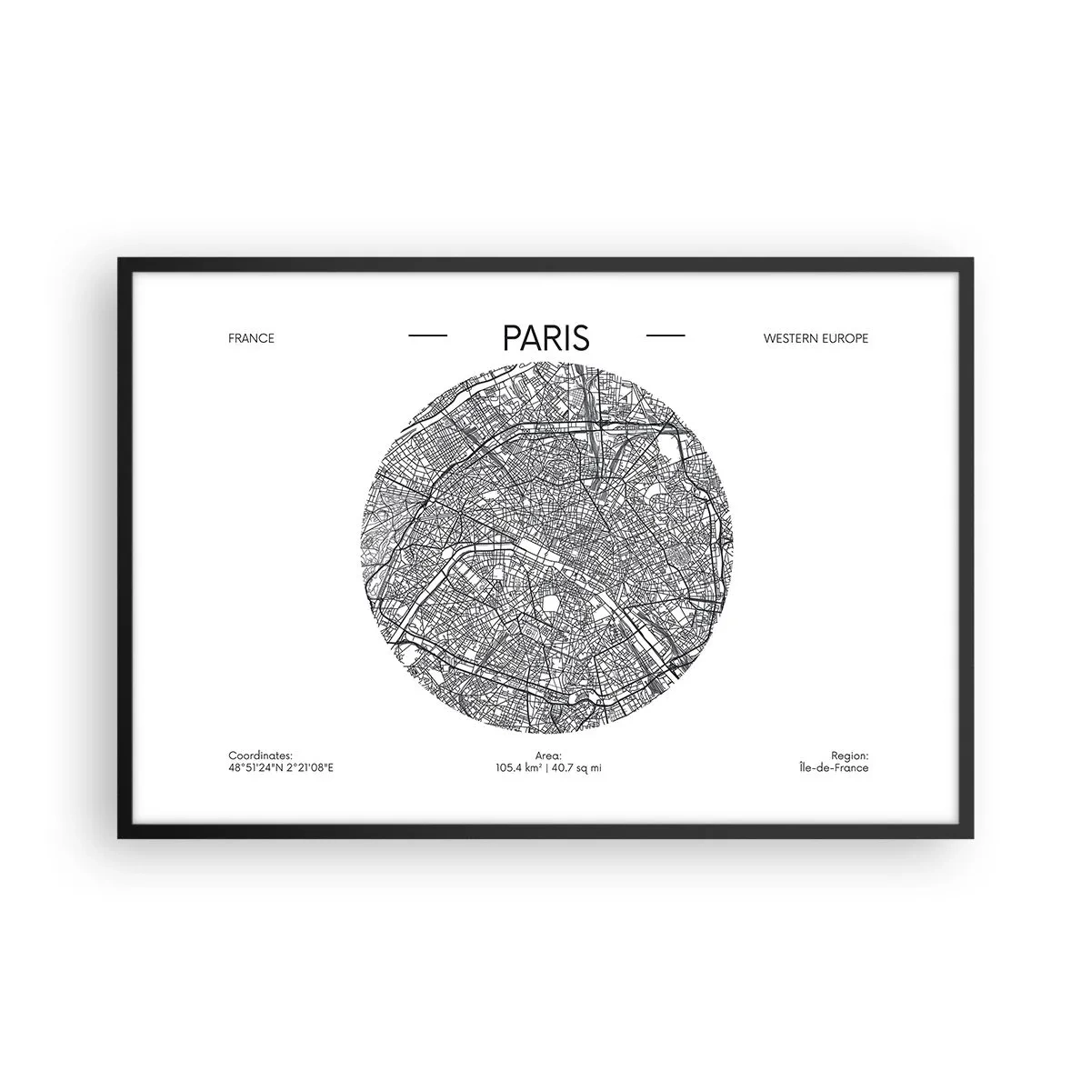 Poster in een zwarte lijst - Anatomie van Parijs - 91x61 cm