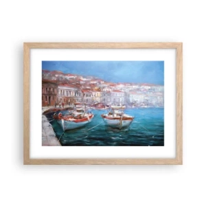 Een poster in een licht eiken lijst - Italiaanse baai - 40x30 cm
