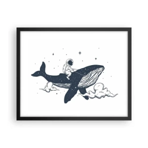Poster in een zwarte lijst - Ruimte avontuur - 50x40 cm