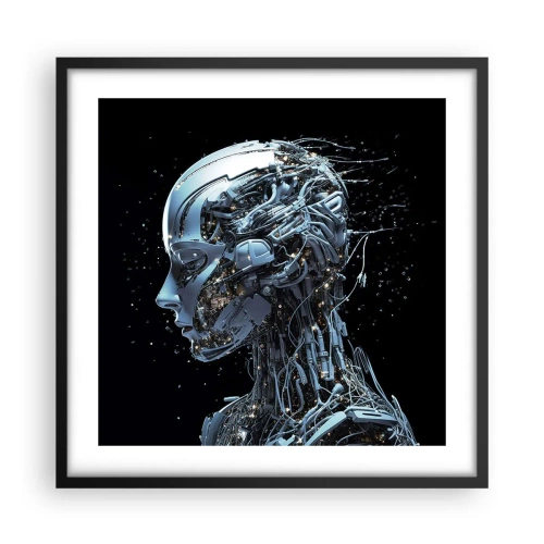 Poster in een zwarte lijst - Technologie is een vrouw - 50x50 cm