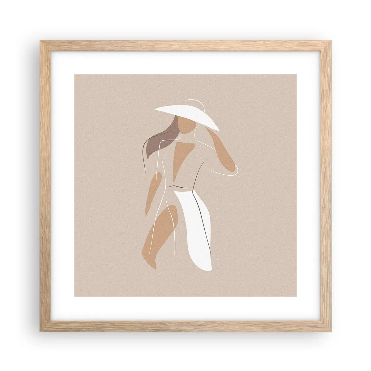 Een poster in een licht eiken lijst - Mode is leuk - 40x40 cm