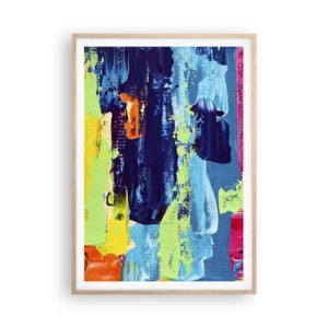 Een poster in een licht eiken lijst - Het leven is mooi! - 70x100 cm