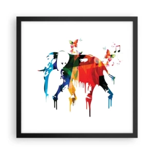 Poster in een zwarte lijst - Iedereen kan dansen - 40x40 cm