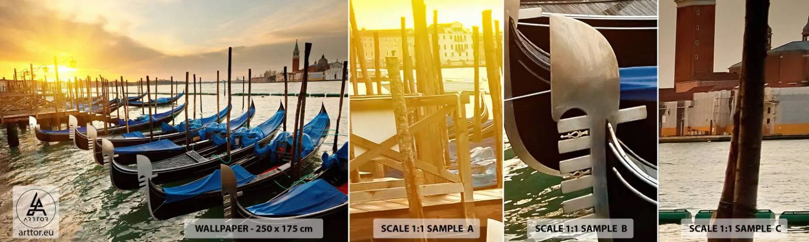 Fotobehang Staaltje Standard Eco - Voordat de rumoer komt - Venetië, Stad, Architectuur - 100x30 cm