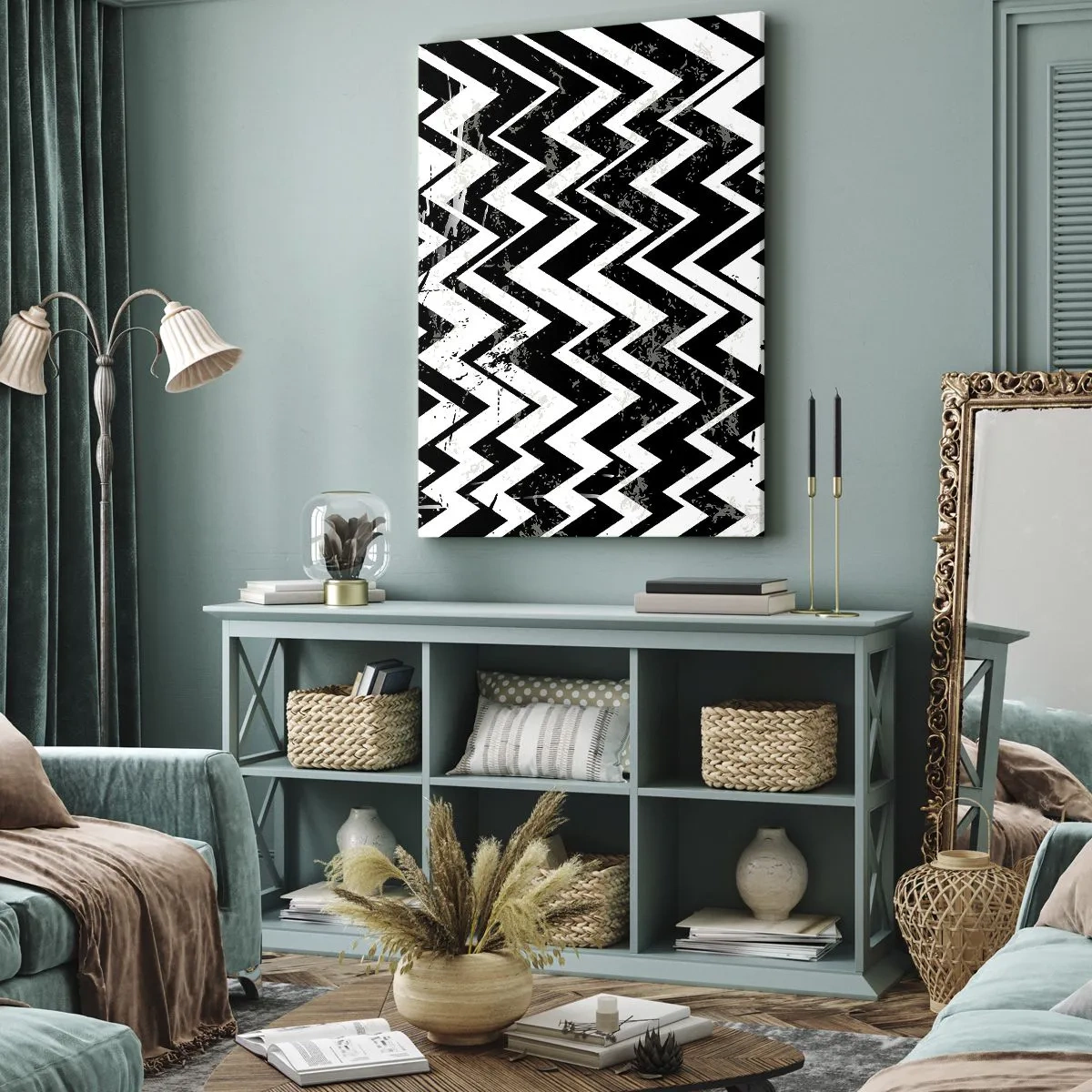 Schilderen op canvas - Zyg-wit, zag-zwart - 50x70 cm