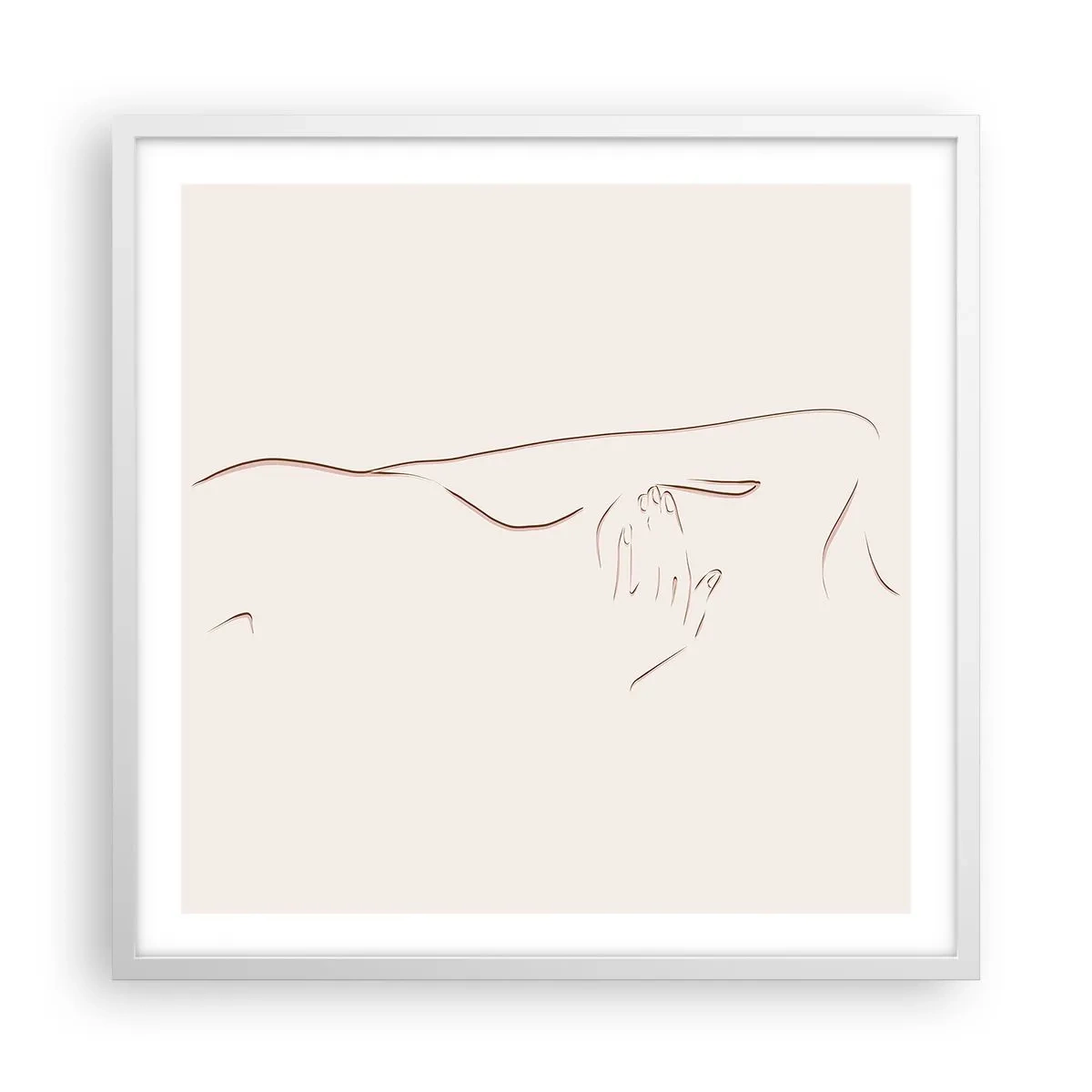 Poster in een witte lijst - De vorm van verlangen - 60x60 cm