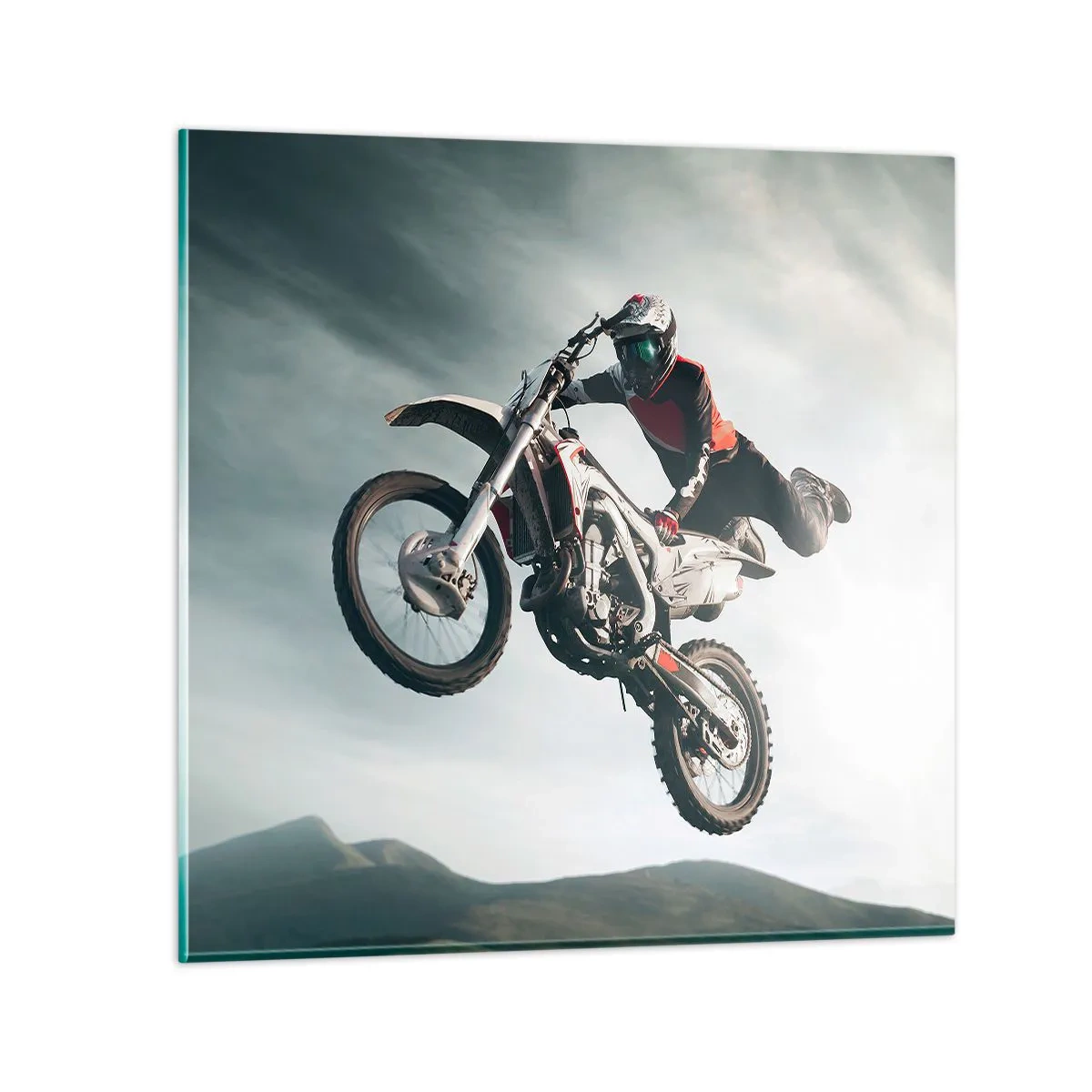 Schilderen op glas - Er is geen plezier zonder risico - 60x60 cm