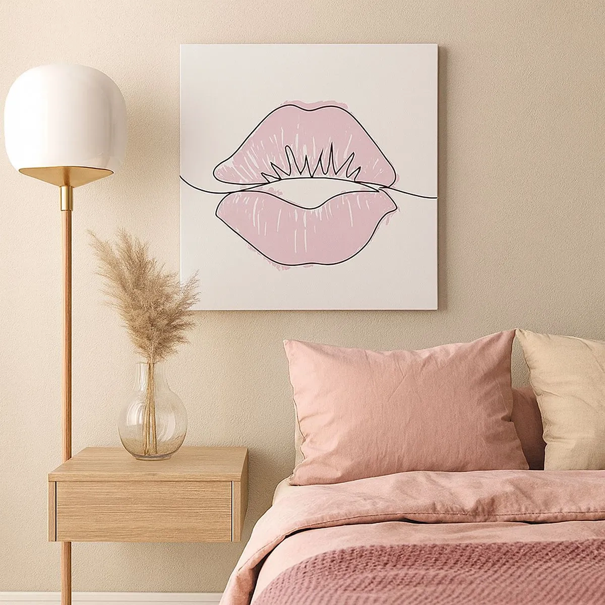 Schilderen op canvas - Klaar om te kussen? - 30x30 cm