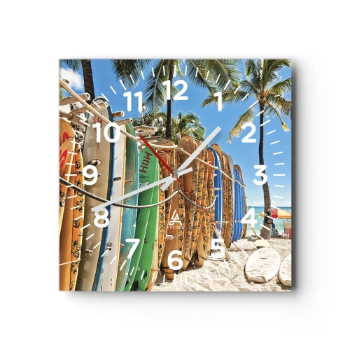 Wandklok - Klok - Zonnig plezier - 30x30 cm