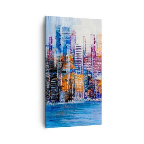 Schilderen op canvas - Een vrolijke metropool - 45x80 cm