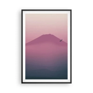 Poster in een zwarte lijst - Wandelaars boven de wolken - 61x91 cm