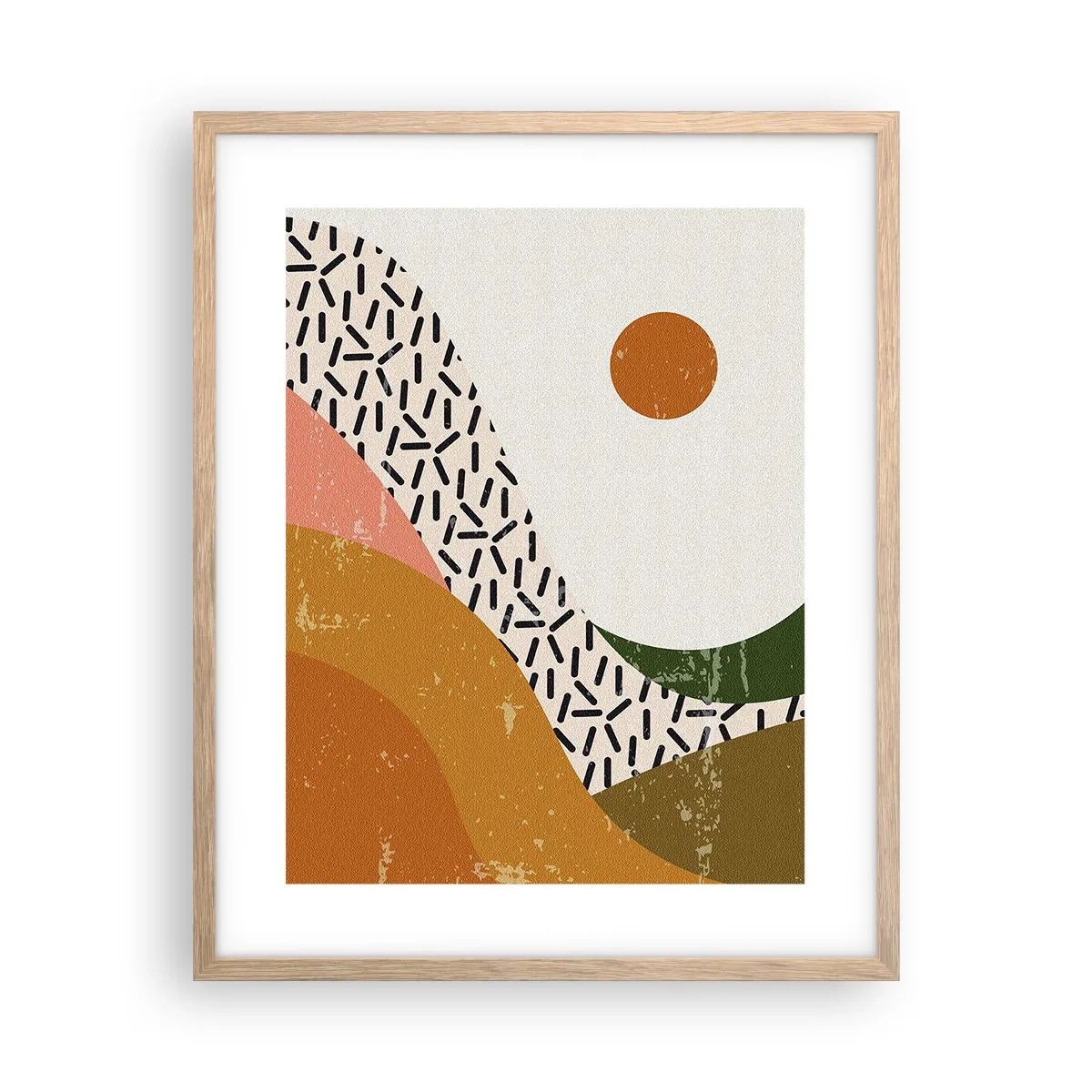 Een poster in een licht eiken lijst - Zonne-abstractie - 40x50 cm