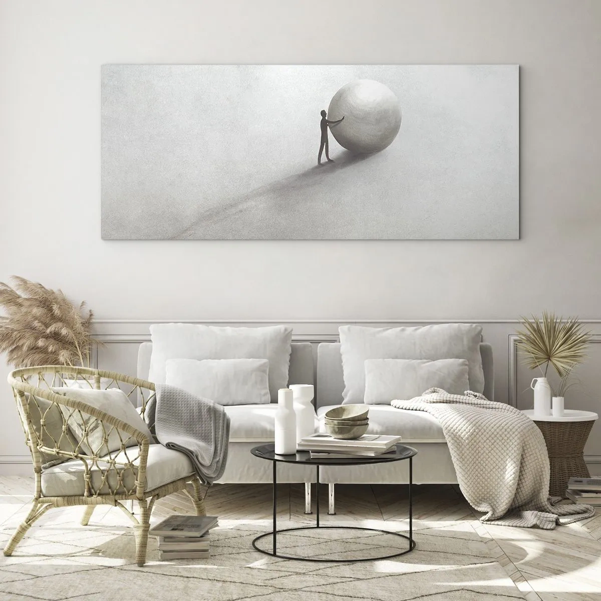 Schilderen op glas - Het spel van het leven - 120x50 cm