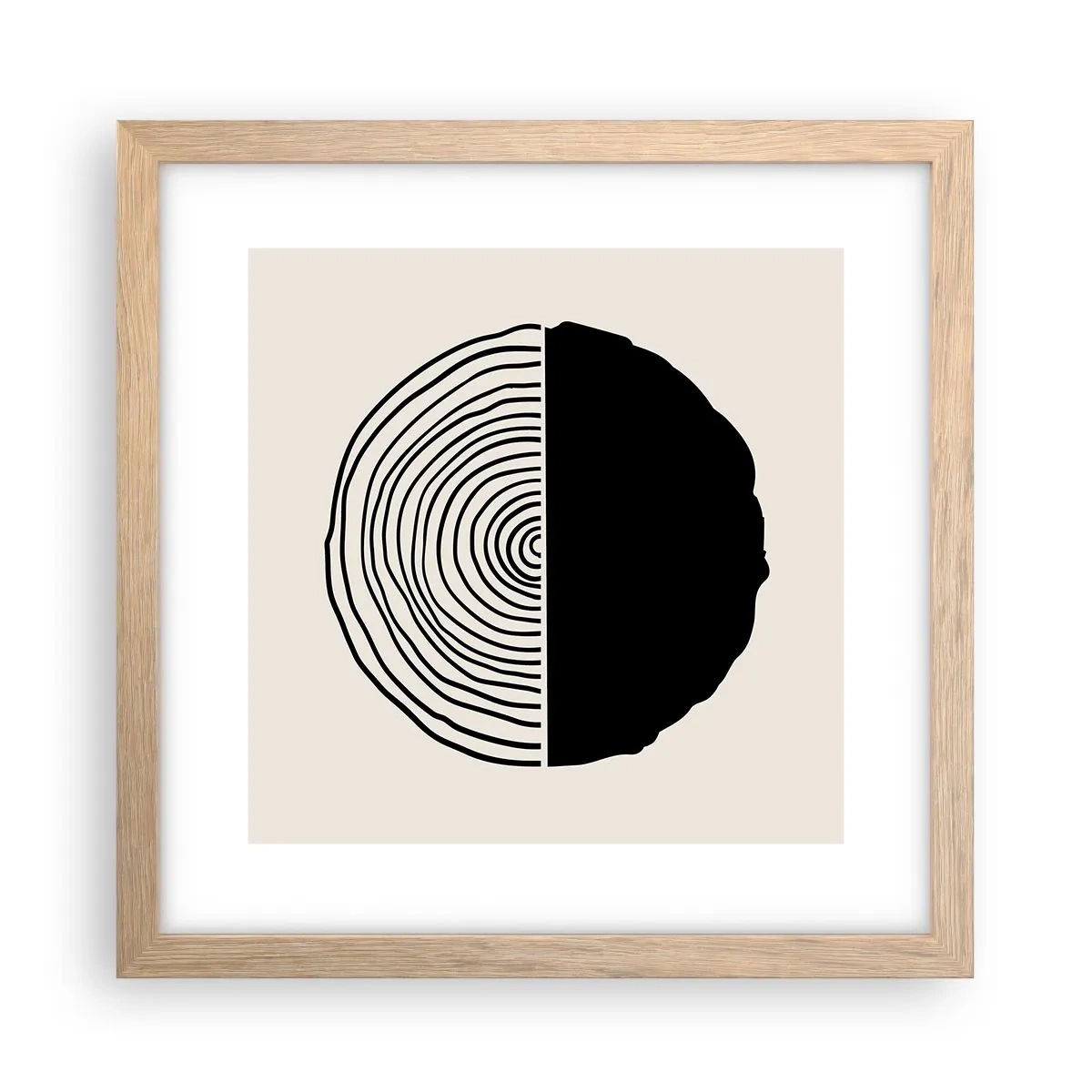 Een poster in een licht eiken lijst - Half om half - 30x30 cm