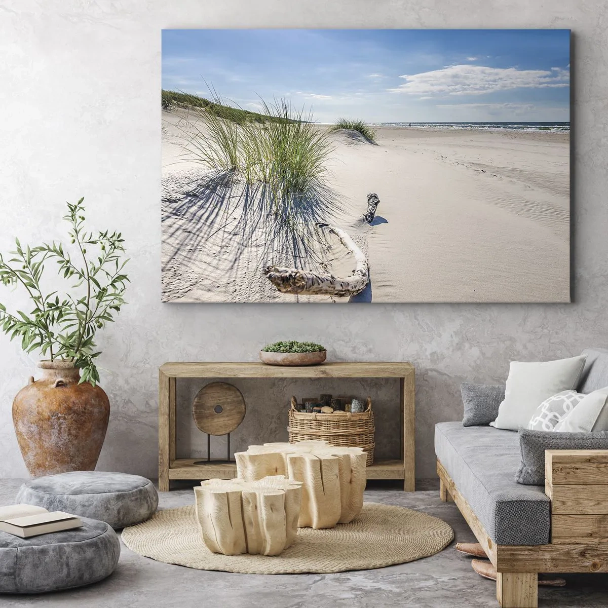 Schilderen op canvas - De mooiste zandstrand? Oostzee-strand - 120x80 cm
