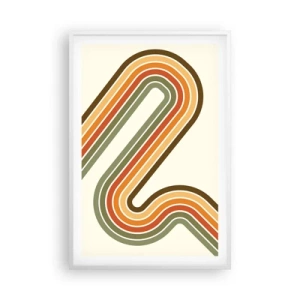 Poster in een witte lijst - Zigzag naar het doel - 61x91 cm
