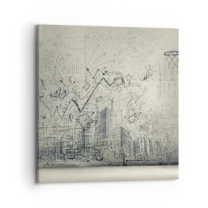 Schilderen op canvas - Mijn geweldige stadsleven - 70x70 cm