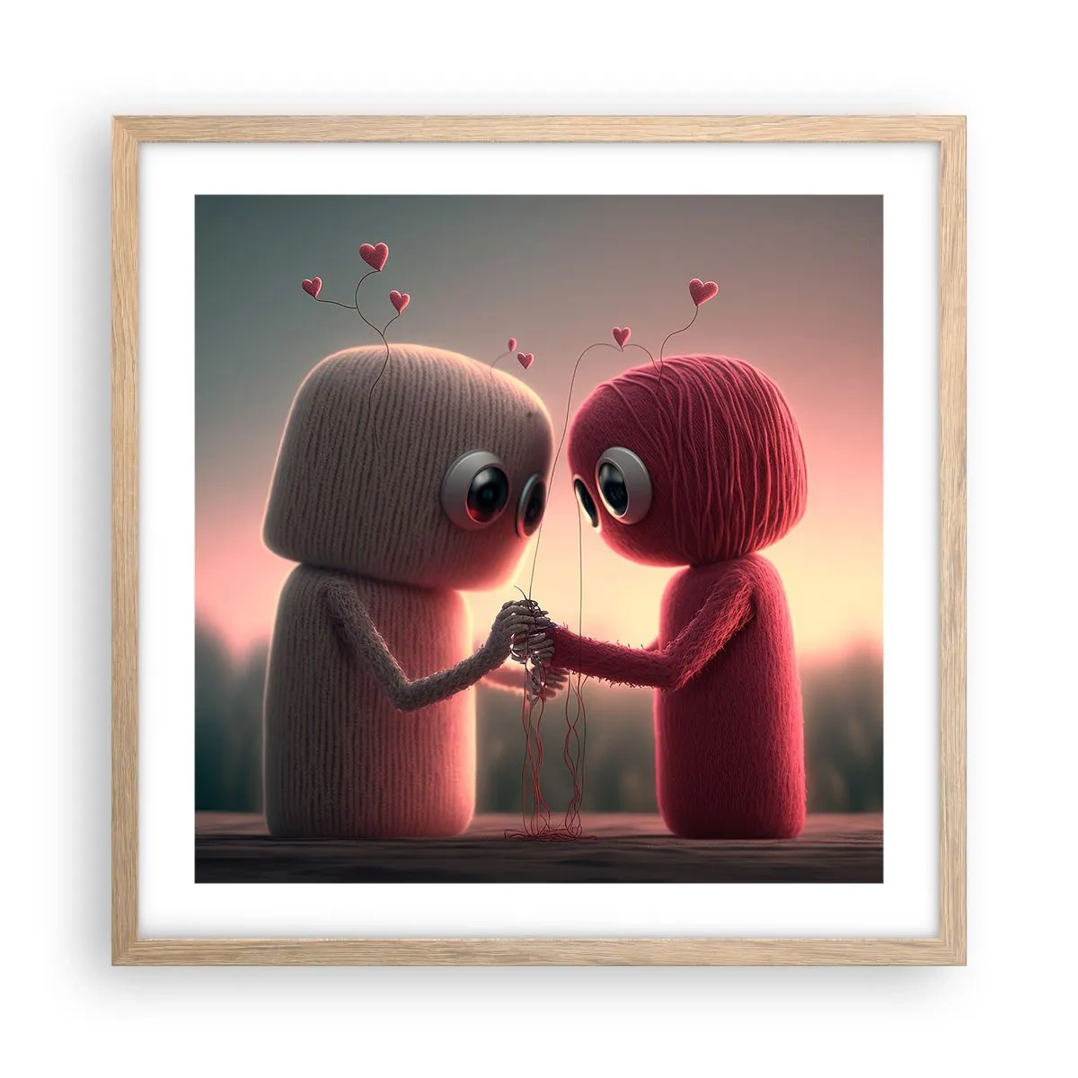 Een poster in een licht eiken lijst - Iedereen mag liefhebben - 50x50 cm