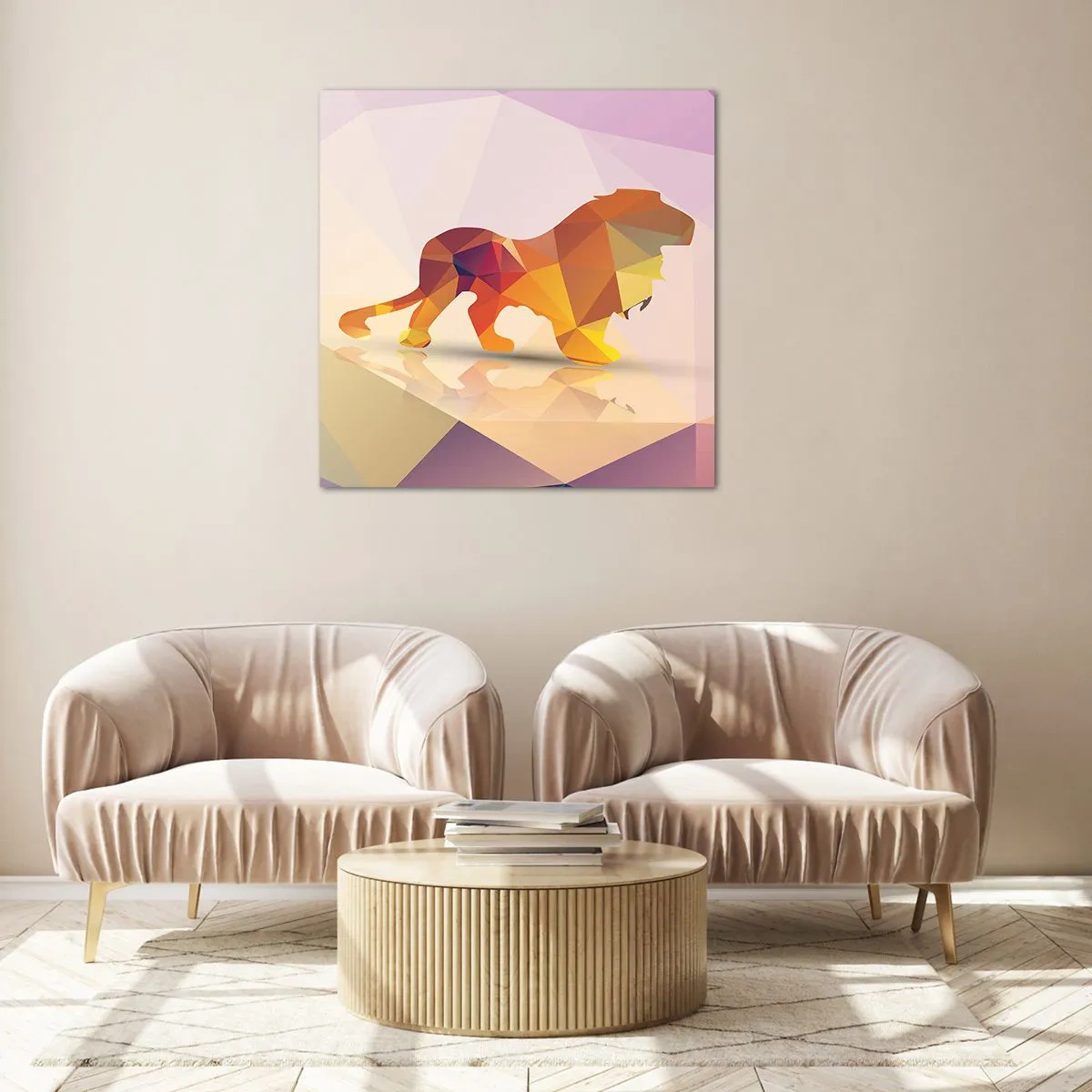 Schilderen op glas - De diamanten koning - 40x40 cm