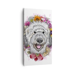 Schilderen op canvas - Puppy vreugde - 55x100 cm