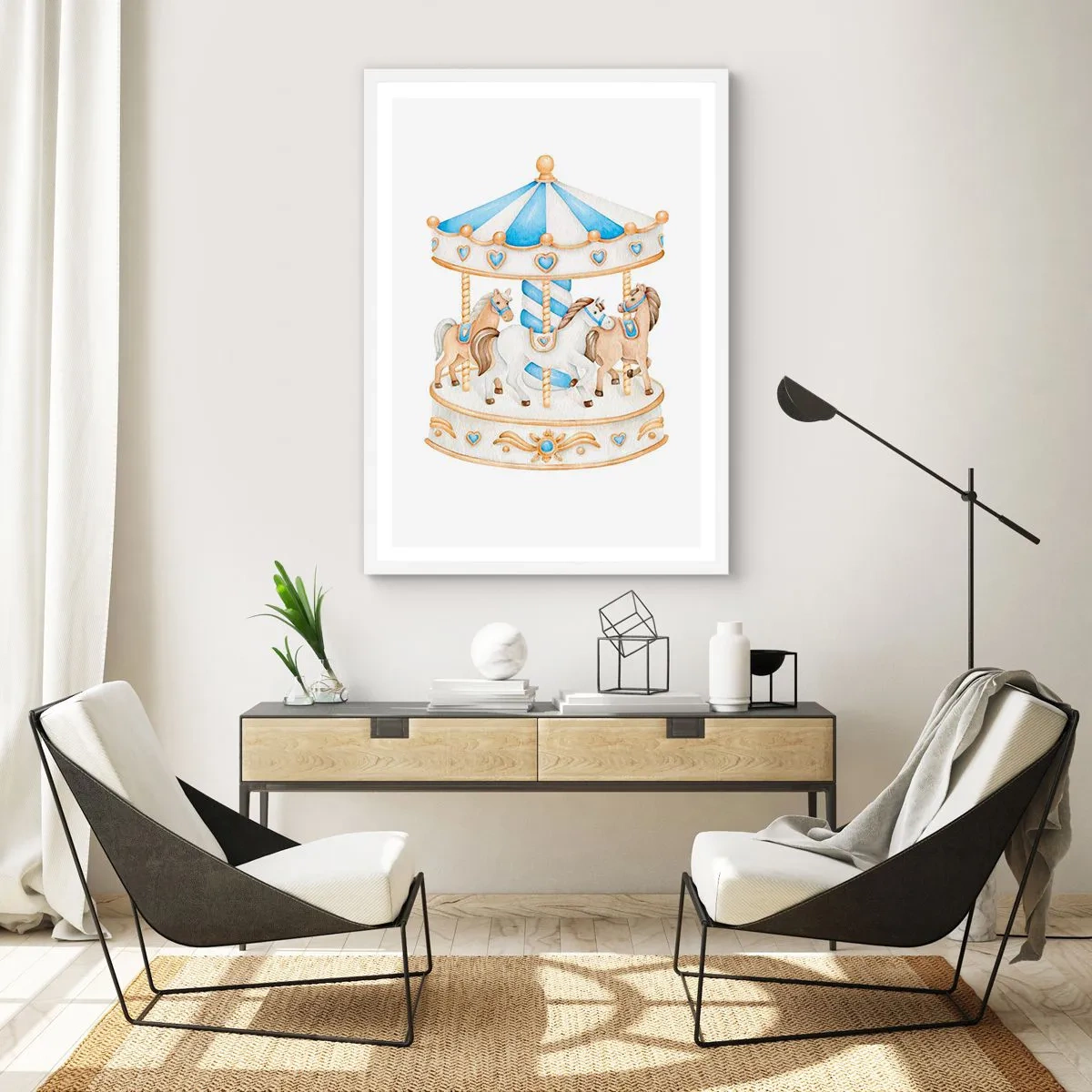 Poster in een witte lijst - Zoete jeugd - 50x70 cm