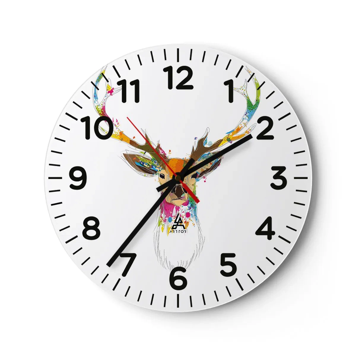 Wandklok - Klok - Een zacht hert badend in kleur - 30x30 cm