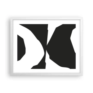 Poster in een witte lijst - Positief – negatief - 50x40 cm